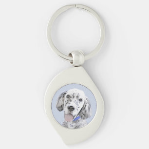 Engelse Setter Blue Belton schilder Dog Art Sleutelhanger