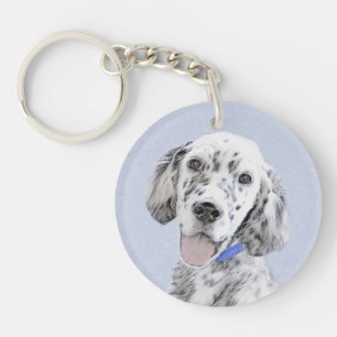 Engelse Setter Blue Belton schilder Dog Art Sleutelhanger