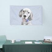 Engelse Setter Blue Belton schilder Dog Art Spandoek (Beurs)