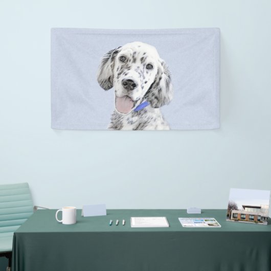 Engelse Setter Blue Belton schilder Dog Art Spandoek (Beurs)