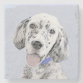 Engelse Setter Blue Belton schilder Dog Art Stenen Onderzetter (Voorkant)