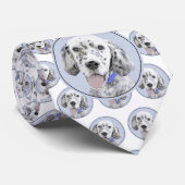 Engelse Setter Blue Belton schilder Dog Art Stropdas (Opgerold)