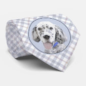 Engelse Setter Blue Belton schilder Dog Art Stropdas (Opgerold)