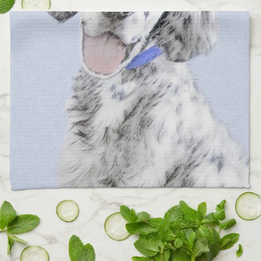 Engelse Setter Blue Belton schilder Dog Art Theedoek (Gevouwen)