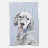 Engelse Setter Blue Belton schilder Dog Art Theedoek (Verticaal)