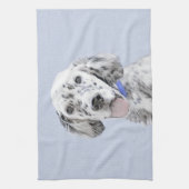 Engelse Setter Blue Belton schilder Dog Art Theedoek (Verticaal)