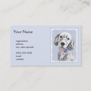 Engelse Setter Blue Belton schilder Dog Art Visitekaartje