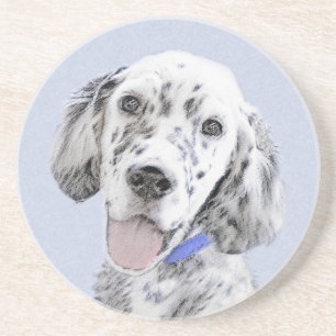 Engelse Setter Blue Belton schilder Dog Art Zandsteen Onderzetter