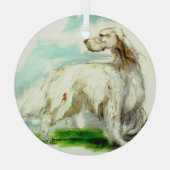 Engelse Setter by Hevener Glass Ornament (Achterkant)