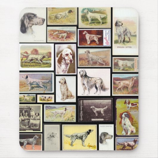 Engelse Setter Cigarette Cards Mousepad Muismat (Voorkant)