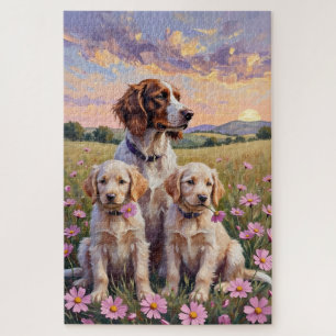 Engelse Setter Cosmos Weide Kunst Legpuzzel