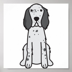 Engelse Setter Dog Cartoon Poster