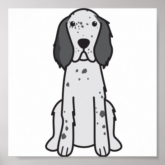 Engelse Setter Dog Cartoon Poster (Voorkant)
