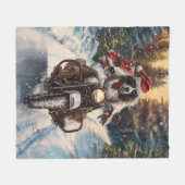 Engelse Setter Dog Riding Motorcycle Kerstmis Fleece Deken (Voorkant (Horizontaal))