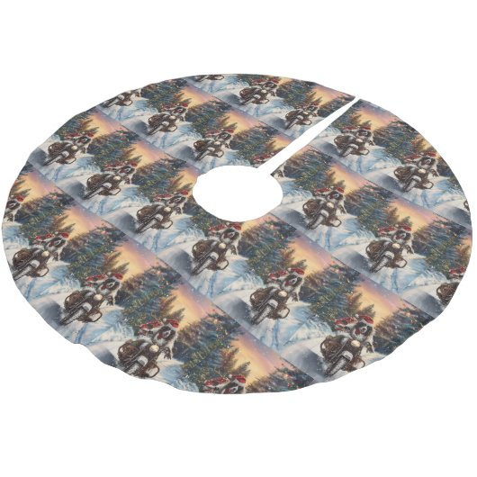 Engelse Setter Dog Riding Motorcycle Kerstmis Kerstboom Rok (Gekanteld)