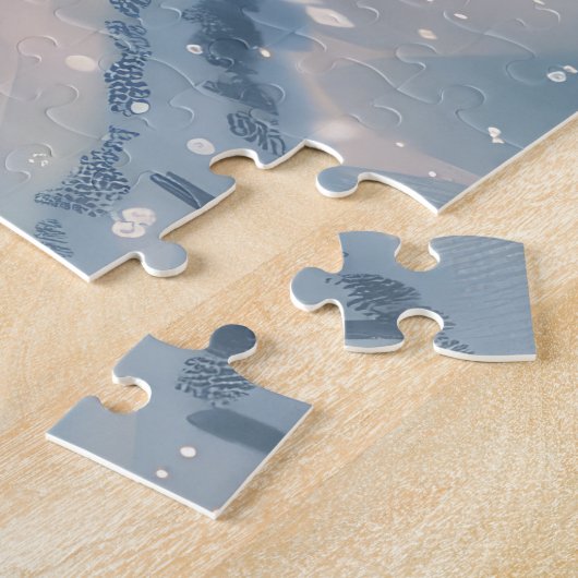 Engelse Setter Dog Riding Motorcycle Kerstmis Legpuzzel (Zijkant)