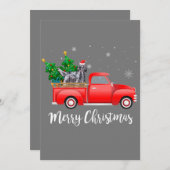 Engelse Setter Dog Riding Red Vrauck Kerstmis Kaart (Voorkant / Achterkant)