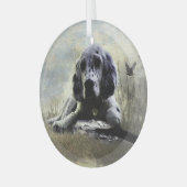 Engelse Setter Glas Ornament (Voorkant links)