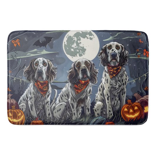 Engelse Setter Halloween Griezelen Badmat (Voorkant)