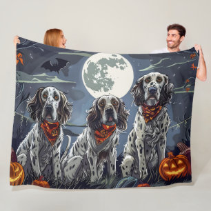 Engelse Setter Halloween Spooky Fleece Deken