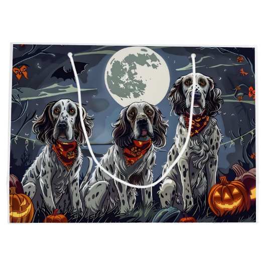 Engelse Setter Halloween Spooky Groot Cadeauzakje (Achterkant)