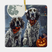 Engelse Setter Halloween Spooky Keramisch Ornament (Voorkant)