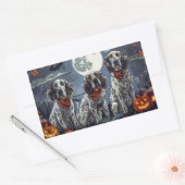 Engelse Setter Halloween Spooky Rechthoekige Sticker (Envelop)