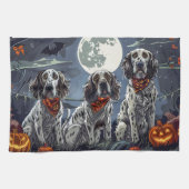 Engelse Setter Halloween Spooky Theedoek (Horizontaal)