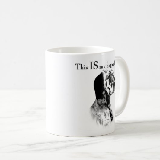 Engelse Setter Happy Face Koffiemok (Voorkant rechts)
