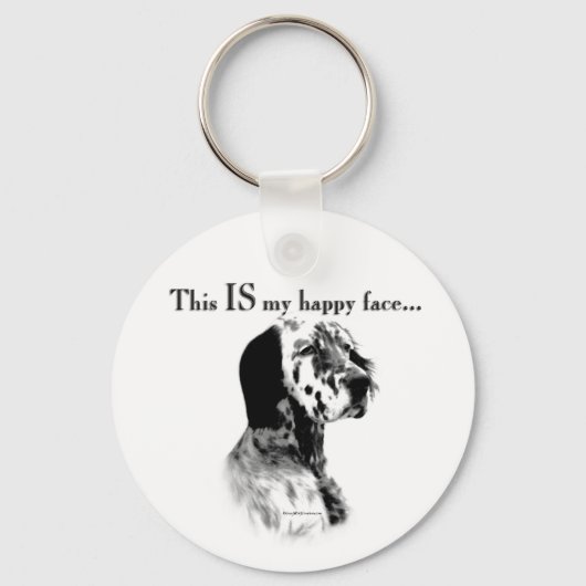Engelse Setter Happy Face Sleutelhanger (Voorkant)