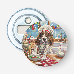 Engelse Setter Holiday Baking: Feestelijke Kerst Button Flesopener