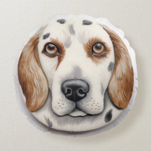Engelse Setter-hond 3D-geïnspireerd Rond Kussen