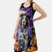 Engelse Setter hond Halloween heks en pompoen Schort (Insitu)