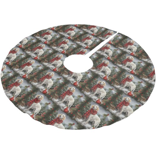 Engelse Setter Hond in Sneeuw Kerstmis Kerstboom Rok (Gekanteld)