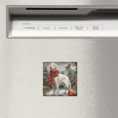 Engelse Setter Hond in Sneeuw Kerstmis Magneet (Insitu (Vaatwasser))
