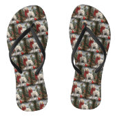Engelse Setter Hond in Sneeuw Kerstmis Teenslippers (Voetbed)