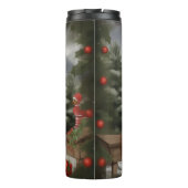 Engelse Setter Hond in Sneeuw Kerstmis Thermosbeker (Achterkant)