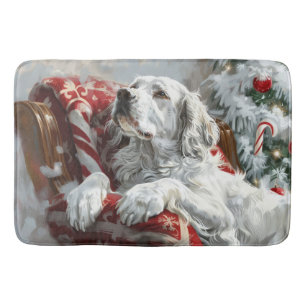 Engelse Setter Hond Kerst Feestelijk Badmat