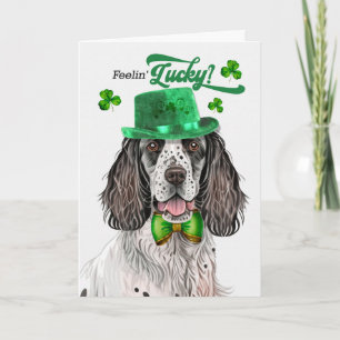 Engelse Setter Hond Voelt Zich Gelukkig St. Patric Feestdagen Kaart