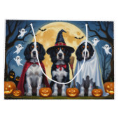 Engelse Setter Honden Pompoen Halloween Grappig Groot Cadeauzakje (Achterkant)