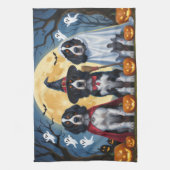 Engelse Setter Honden Pompoen Halloween Grappig Theedoek (Verticaal)