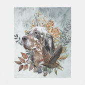Engelse setter, houtsnip jacht, kunst fleece deken (Voorkant)