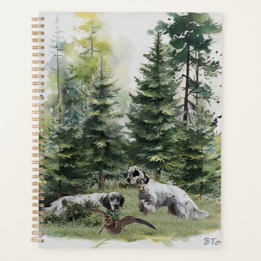 Engelse setter, houtsnip jacht, kunst planner (Voorkant)