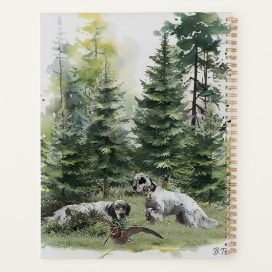 Engelse setter, houtsnip jacht, kunst planner (Achterkant)