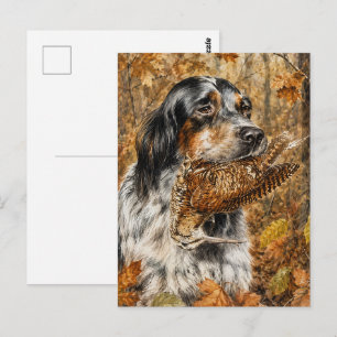 Engelse Setter, houtsnip jagen Briefkaart