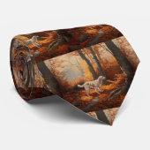 Engelse Setter in Autumn Leaves Herfst Inspire Stropdas (Opgerold)