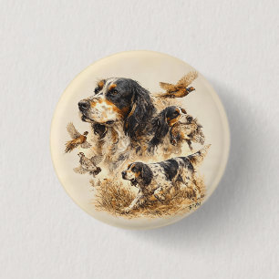 Engelse Setter, jacht kunst Ronde Button 3,2 Cm