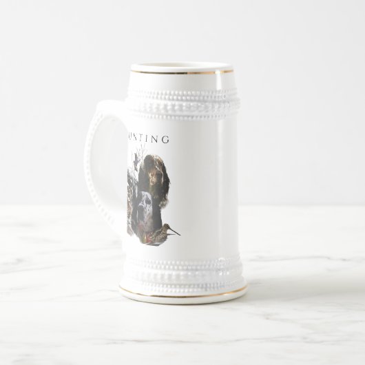 Engelse Setter, jacht op houtsnippers Bierpul (Voorkant links)