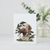 Engelse Setter, jacht op houtsnippers Briefkaart (Staand voorkant)