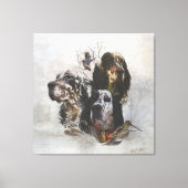 Engelse Setter, jacht op houtsnippers Canvas Afdruk (Voorkant)